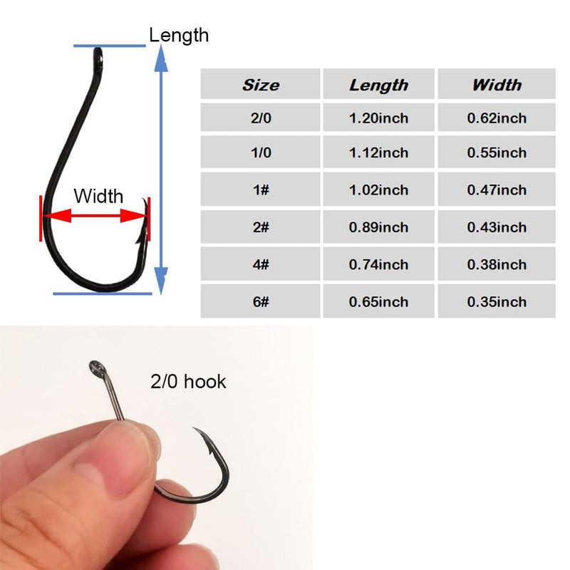 Laxygo 100pcs Octopus Beak Offset Fishing Hooks Froged Sport Circle Hooks Sharp High Carbon Steel Fishing Hook-6 Sizes - Image 3